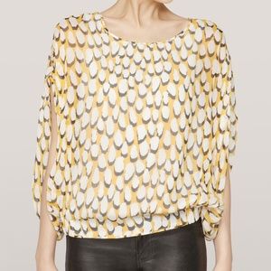 Diane Von Furstenberg Robyn Silk Yellow Blouse Top